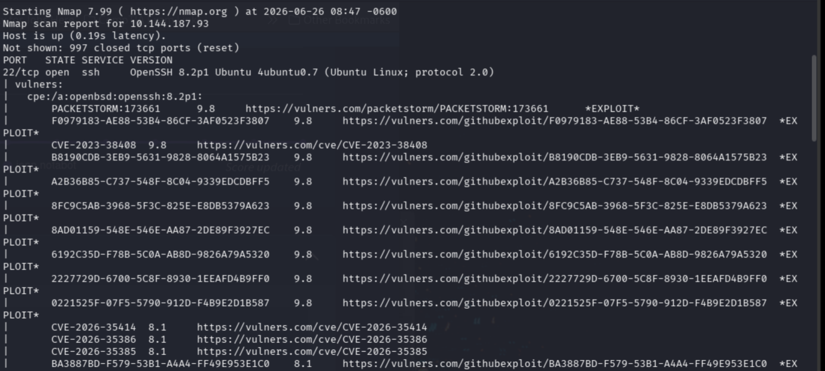 Nmap vuln script output part 1